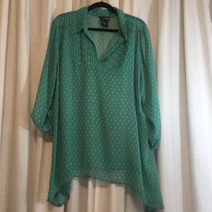 Green and orange Blouse